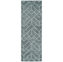 Hand Tufted Wool Area Rug - Silver Beige Geometric Open Pile
