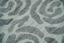 Gray and Silver Hand Tufted Wool Area Rug with Contemporary Minimalist Floral Design