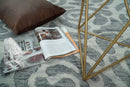 Gray and Silver Hand Tufted Wool Area Rug with Contemporary Minimalist Floral Design
