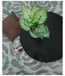 Gray and Silver Hand Tufted Wool Area Rug with Contemporary Minimalist Floral Design
