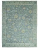 5x8 and 9x12 Handmade Classic Vintage Design Blue and Silver Wool Area Rug | TRDCP12158