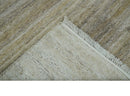 5x8 Beige, Gray and Silver Stripes Design Dari Pet yarn Rug