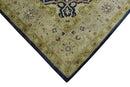 Black and Olive Wool Area Rug 5x8 - Hand Tufted Traditional Style