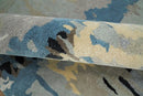 Blue and Silver Modern Abstract Hand Tufted Wool Area Rug 5x8