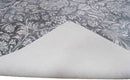 Silver and Ivory Viscose Hand Loomed Area Rug 5x8 - Modern Floral