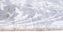 Silver and Ivory Viscose Hand Loomed Area Rug 5x8 - Modern Floral