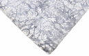 Silver and Ivory Viscose Hand Loomed Area Rug 5x8 - Modern Floral