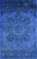 Deep Blue Overdyed Hand Tufted Wool Area Rug Traditional Design by The Rug Decor