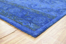 Deep Blue Overdyed Hand Tufted Wool Area Rug Traditional Design by The Rug Decor