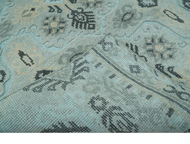 5x8 Blue, Silver and Charcoal Traditional Mamluk Design Hand Knotted wool Area Rug