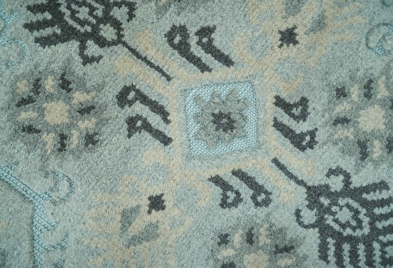 5x8 Blue, Silver and Charcoal Traditional Mamluk Design Hand Knotted wool Area Rug