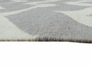 Modern Chevron Gray and Beige Dhurrie Wool Polyester 5x8 Rug