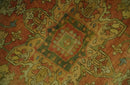 5x8 Gold and Rust Heriz Serapi Traditional Vintage Antique Hand Knotted Wool Area Rug