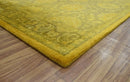 Gold Hand Tufted Wool Area Rug - Traditional Floral Overdyed by The Rug Decor