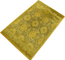 Gold Hand Tufted Wool Area Rug - Traditional Floral Overdyed by The Rug Decor