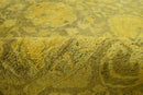 Traditional Floral Design Gold Hand Tufted Overdyed Wool Area Rug