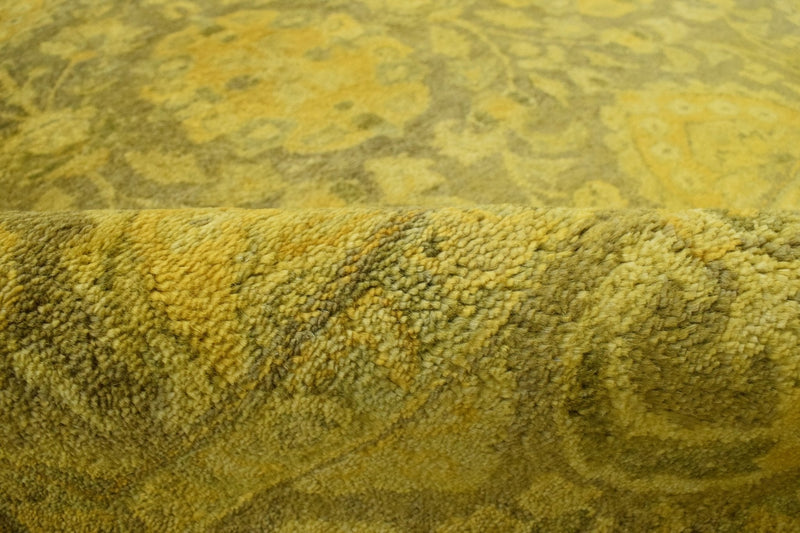 5x8 Gold Handmade Overdyed Wool Area Rug | TUF7