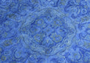 Blue Overdyed Hand Tufted Wool Area Rug 5x8 - Traditional Style with Heritage Craftsmanship
