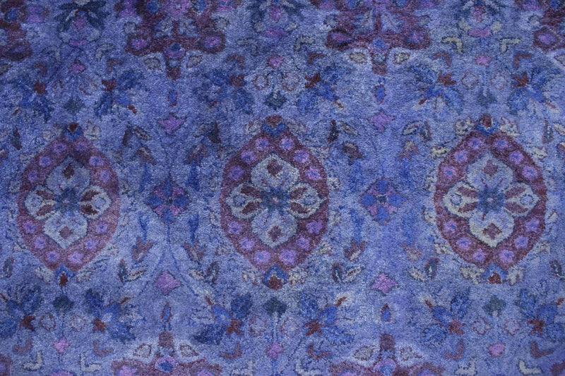 Custom Made Purple Handmade Overdyed Premium Wool Area Rug