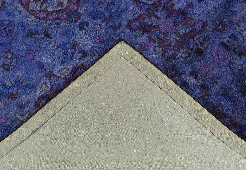 Custom Made Purple Handmade Overdyed Premium Wool Area Rug