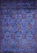 Blue and Purple Overdyed Wool Hand Tufted Traditional Area Rug by The Rug Decor