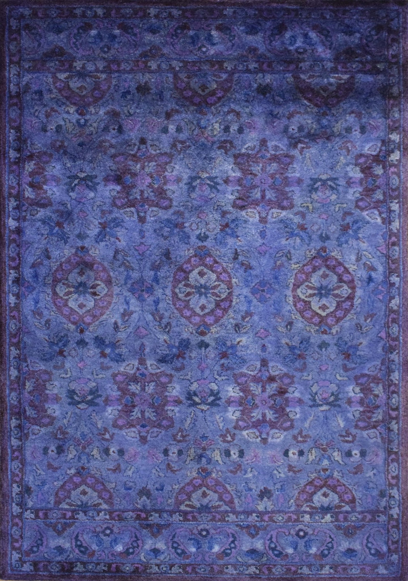 Custom Made Purple Handmade Overdyed Premium Wool Area Rug