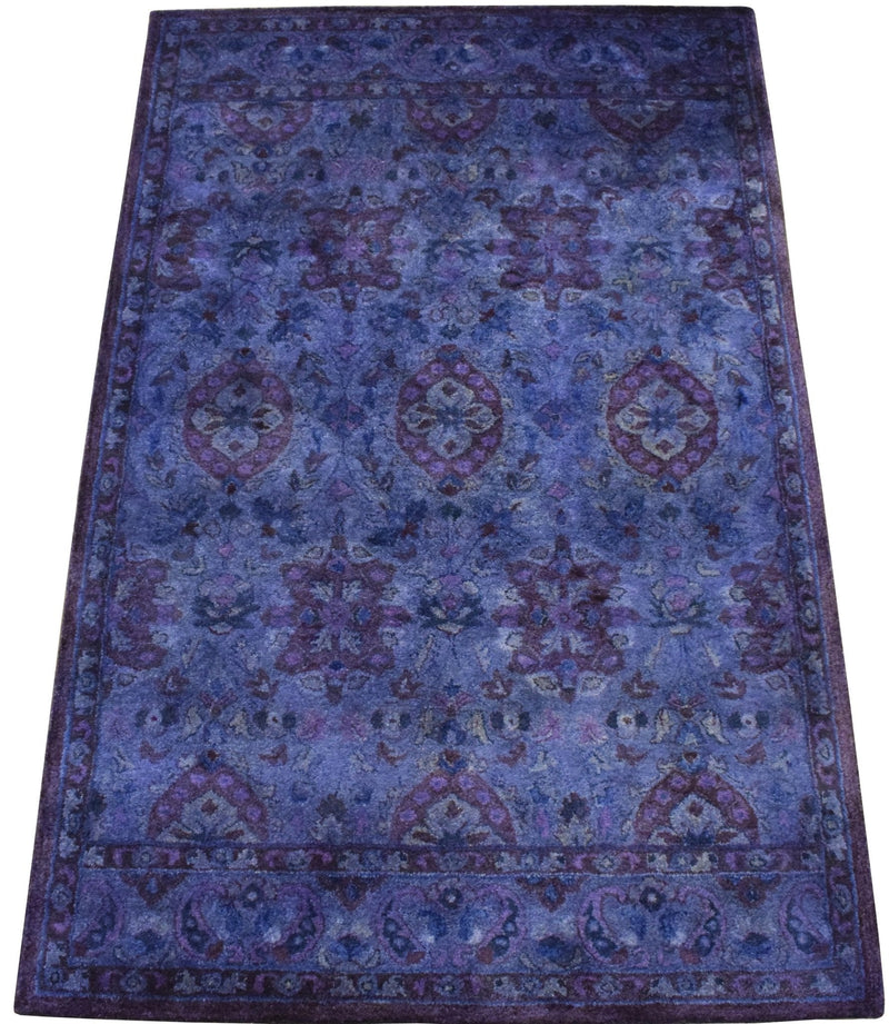 Custom Made Purple Handmade Overdyed Premium Wool Area Rug