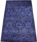 Blue and Purple Overdyed Wool Hand Tufted Traditional Area Rug by The Rug Decor