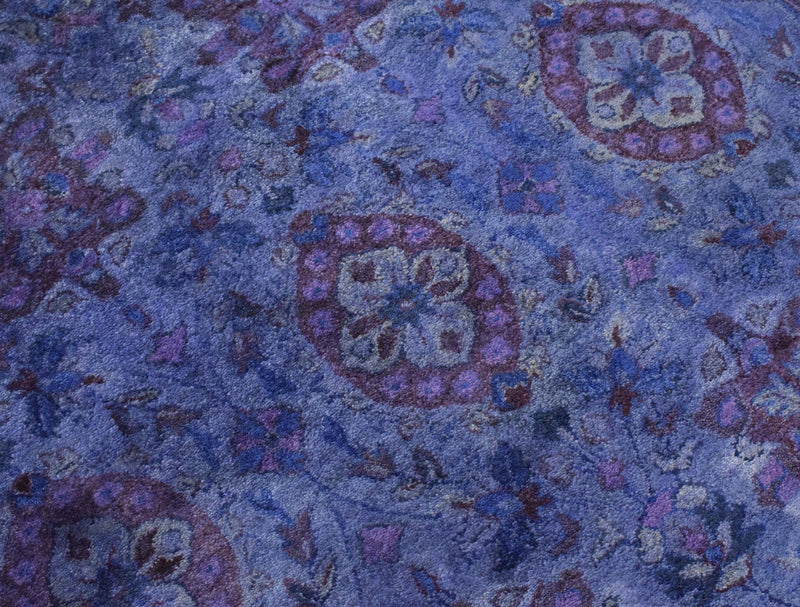 Custom Made Purple Handmade Overdyed Premium Wool Area Rug