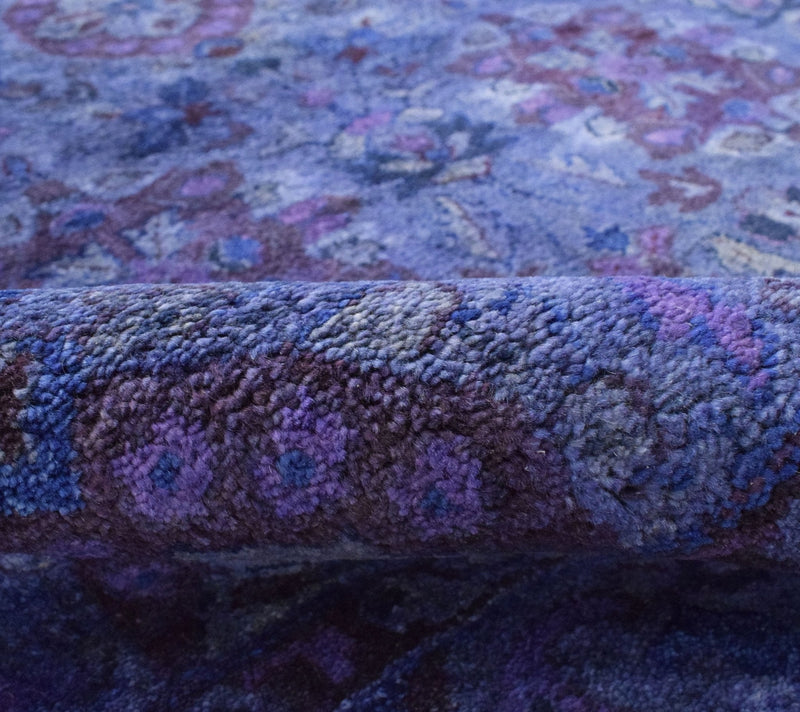 Custom Made Purple Handmade Overdyed Premium Wool Area Rug