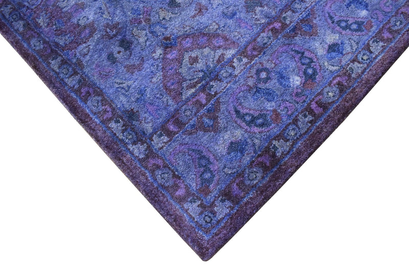 Custom Made Purple Handmade Overdyed Premium Wool Area Rug