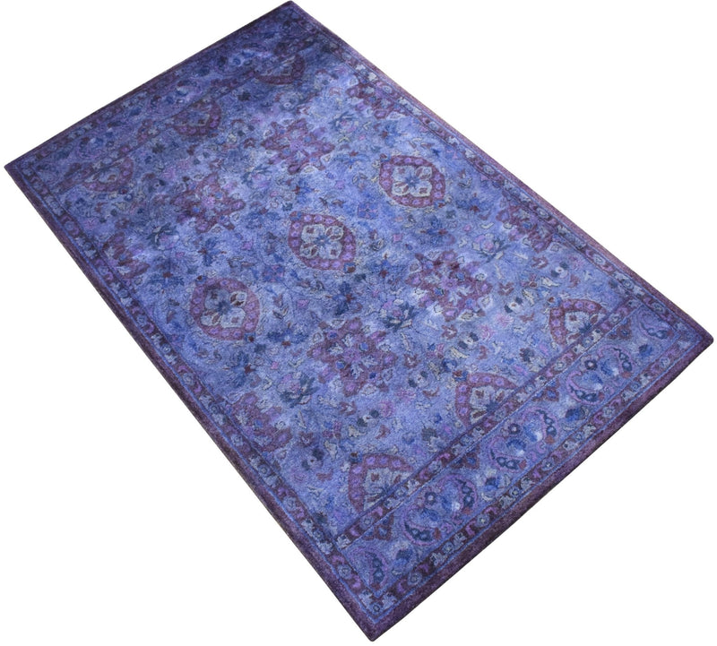 Custom Made Purple Handmade Overdyed Premium Wool Area Rug