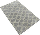 Modern Gray and Beige Geometric Wool Area Rug 5x8 - Hand Tufted