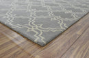 Modern Gray and Beige Geometric Wool Area Rug 5x8 - Hand Tufted