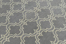 Modern Gray and Beige Geometric Wool Area Rug 5x8 - Hand Tufted