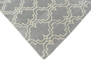 Modern Gray and Beige Geometric Wool Area Rug 5x8 - Hand Tufted
