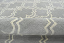 Modern Gray and Beige Geometric Wool Area Rug 5x8 - Hand Tufted