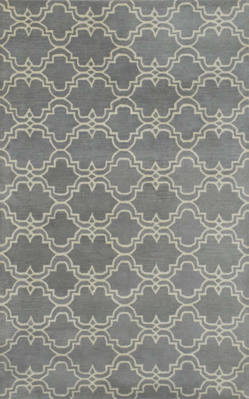 5x8 Gray and Beige Wool Area Rug | Handmade Area rug made with fine wool