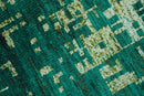 5x8 Green and Olive Hand Knotted Modern Abstract Contemporary Recycled Silk Rug