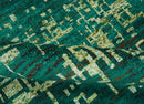 5x8 Green and Olive Hand Knotted Modern Abstract Contemporary Recycled Silk Rug