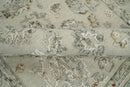 Beige and Silver Wool Hand Hooked Persian Style Area Rug 5x8