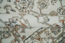 Wool Area Rug Hand Hooked in Ivory and Blue Textured Loop 5x8 Feet for Living Rooms