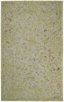 5x8 Hand Hooked Yellow and Ivory Wool Textured Loop Area Rug | GAR6
