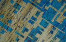 5x8 Hand Knotted Beige and Blue Modern Abstract Contemporary Recycled Silk Area Rug | OP101