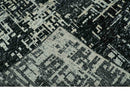 5X8 Hand Knotted Black and Ivory Modern Abstract Contemporary Recycled Silk Area Rug