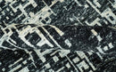 5X8 Hand Knotted Black and Ivory Modern Abstract Contemporary Recycled Silk Area Rug