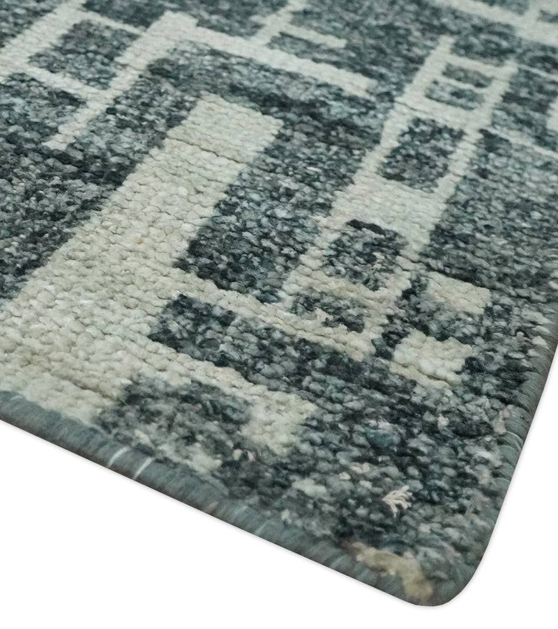 5x8 Hand Knotted Gray, Charcoal and Ivory Modern Abstract Contemporary Recycled art silk Area Rug