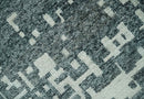 5x8 Hand Knotted Gray, Charcoal and Ivory Modern Abstract Contemporary Recycled art silk Area Rug