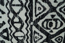 Hand Knotted Ivory and Black Antique Design Contemporary Recycled Silk Area Rug
