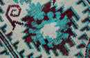 Ivory Blue and Red Hand Knotted Bamboo Silk Area Rug 5x8 Antique Persian Contemporary